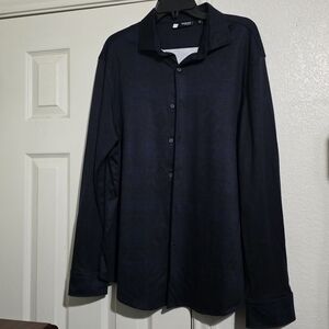 SALE Murano Longsleeve Dark Blue Dress Shirt | Liquid Luxury | Slim Fit |  XL